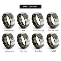 font options for inside engraving on gunmetal & gray celtic wolf knot rings