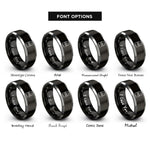 font options for inside engraving on black & grey cement bag rings