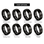 font options for inside engraving on black cement bag rings
