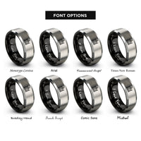 font options for inside engraving on black & silver cemetery gate rings
