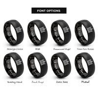 font options for inside engraving on black cemetery gate rings