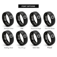 font options for inside engraving on black center lock nut rings