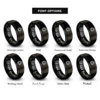 font options for inside engraving on black center lock nut rings