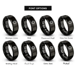 font options for inside engraving on black center lock nut rings