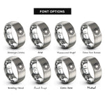 font options for inside engraving on grey center lock nut rings