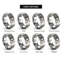 font options for inside engraving on grey center lock nut rings