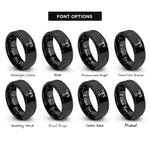 font options for inside engraving on black center pivot sprinkler rings