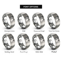 font options for inside engraving on gray center pivot sprinkler rings