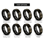 font options for inside engraving on gunmetal & black center pivot sprinkler rings