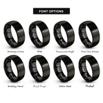 font options for inside engraving on black center punch rings