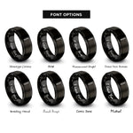font options for inside engraving on black center punch rings