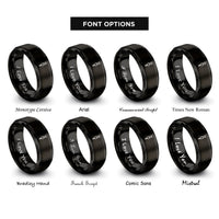 font options for inside engraving on black center punch rings