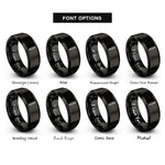 font options for inside engraving on black center punch rings