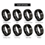 font options for inside engraving on black center punch rings