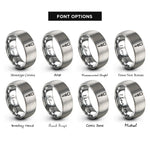 font options for inside engraving on grey center punch rings