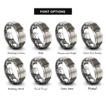 font options for inside engraving on silver center punch rings