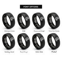 font options for inside engraving on black centerline symbol cl rings