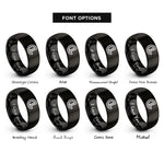 font options for inside engraving on black centerline symbol cl rings