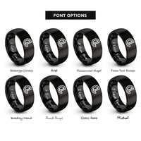 font options for inside engraving on black centerline symbol cl rings