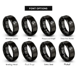 font options for inside engraving on black centerline symbol cl rings