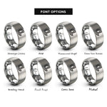 font options for inside engraving on grey centerline symbol cl rings