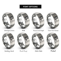 font options for inside engraving on grey centerline symbol cl rings
