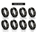 font options for inside engraving on black & gray central america rings