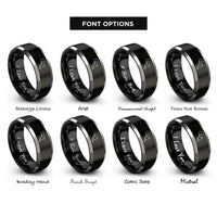 font options for inside engraving on black & gray central america rings
