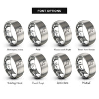 font options for inside engraving on silver central america rings