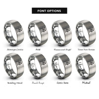 font options for inside engraving on gray centrifuge rings