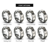 font options for inside engraving on gray centrifuge rings