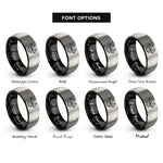 font options for inside engraving on black & silver cerberus rings