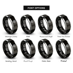 font options for inside engraving on black & silver cerberus rings