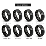 font options for inside engraving on black cerberus rings