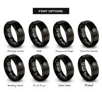font options for inside engraving on black cerberus rings