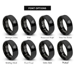 font options for inside engraving on black cerberus rings