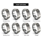 font options for inside engraving on silver cerberus rings