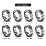 font options for inside engraving on gray chai symbol rings