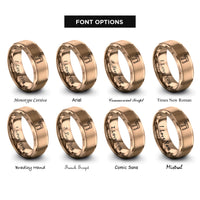 font options for inside engraving on rose gold chai symbol rings