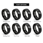 font options for inside engraving on black chain link band rings
