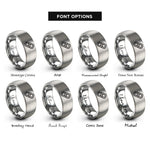font options for inside engraving on gray chain link band rings