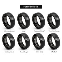 font options for inside engraving on black chain link rings