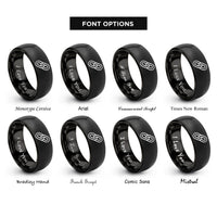 font options for inside engraving on black chain link rings