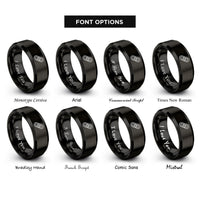 font options for inside engraving on black chain link rings