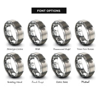 font options for inside engraving on silver chain link rings