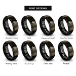 font options for inside engraving on gunmetal & black chain link rings