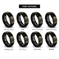 font options for inside engraving on gunmetal & black chain link rings