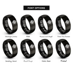 font options for inside engraving on black chain pattern rings