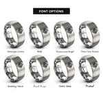 font options for inside engraving on silver chain pattern rings