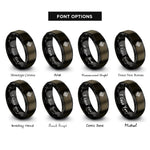 font options for inside engraving on gunmetal & black chain pattern rings